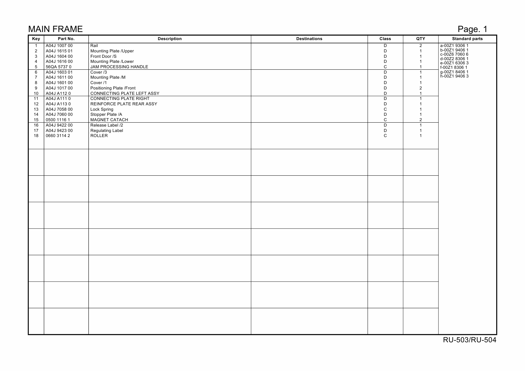 Konica-Minolta Options RU-503 RU-504 A04J Parts Manual-3